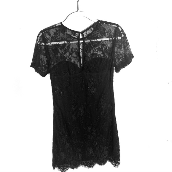 MINKPINK secret romance lace scoop neck lace short dress black - Picture 9 of 10